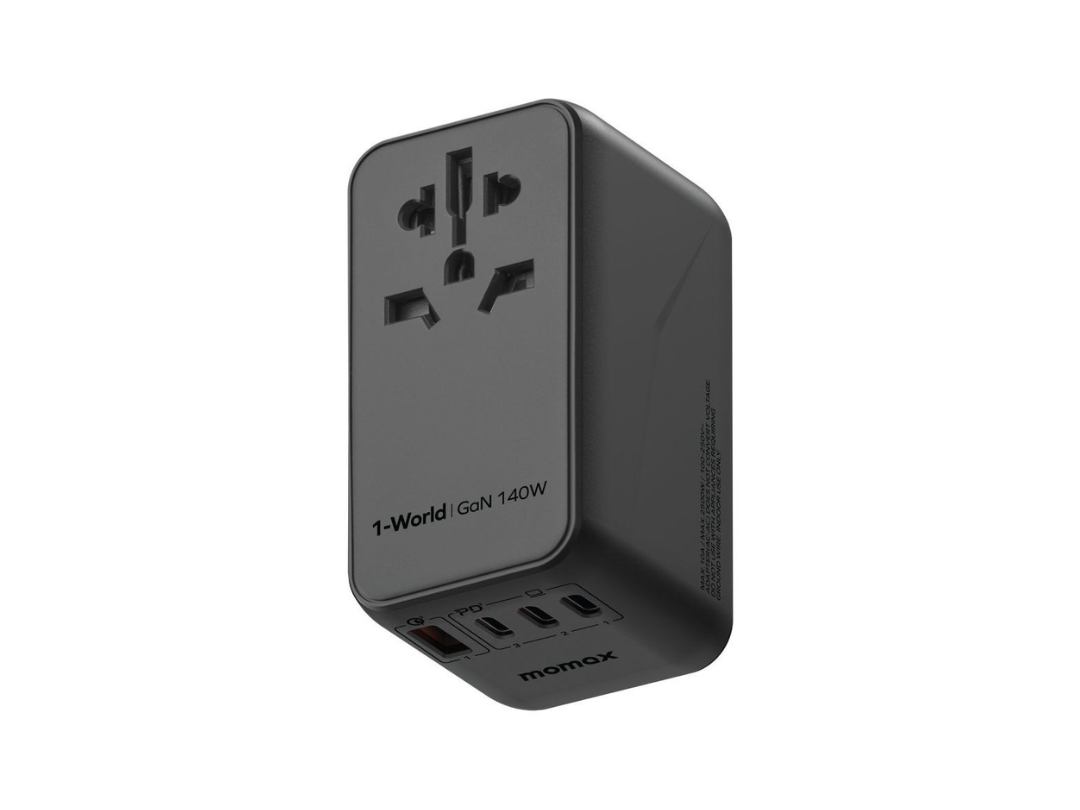 Buy Momax 1-World 140W GaN 4-Port AC Travel Adapter + USB-C Cable in Qatar Buy Momax 1-World 140W GaN 4-Port AC Travel Adapter + USB-C Cable in Qatar